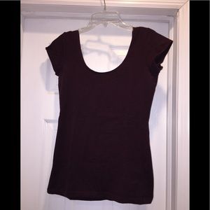 Garage burgundy scoop neck top